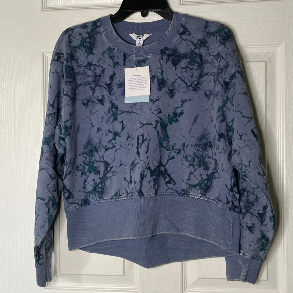 NWT JoyLab Marbled Print Crewneck Sweatshirt & Sweatpants Set - Picture 2 of 9